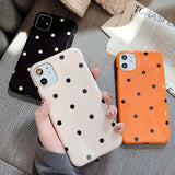 Yeknu  Simple Wave Point Polka-dot Spot Case For iPhone 11 12 13 14 Pro Max Soft TPU Back Cover for iPhone XS Max XR X Shockproof Shell