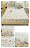 Yeknu Elastic Fitted Sheet Floral Style Bedsheet Soft Bed Cover Home Bed Linen Sheets drap de lit (Pillowcase Need Order)