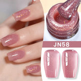 Yeknu  10ml Jelly Nude Gel Nail Polish Crystal Translucent Coffee Soak Off Semi-Permanent Varnish Base Top Coat Manicure