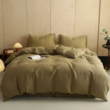 Yeknu  New 100% Cotton Yarn-Dyed Double-Layer Gauze 4-Pcs Duvet Cover Set Comfortable, Breathable and Skin-Friendly Bedroom Decor