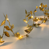 Yeknu 2M 20LED Golden Leaves String Fairy Lights For Wedding Birthday Party Decoration Home Garden Artificial Plant Garland Vine Light