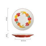 Yeknu  Japanese Underglaze Hand-painted Ceramic Ramen Large Soup Noodle Bowl, Restaurant Kitchen Supplies Fruit Steak Dinner Plate, 1Pc