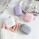 Yeknu  Cute heart-shaped diamond earphone protective case, simple, convenient and easy to carry