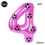 Yeknu  Soccer Birthday Party Decoration Multi Color Number 7 Balloon 32Inch 1 2 3 4 5 6 7 8 9 Digit Football Balloon Large Figure Golob