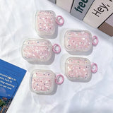 Yeknu  Cute Star Earphone Case Protective Cover with Keychain Ring, Transparent, Soft, Fashionable and Anti Drop