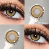 Yeknu  1Pair New Myopia Colorld Contact Lenses With Degree Cleopatra Series 2.0 Lenses Natural Brown Big Eyes Gray Contacts