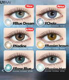 Yeknu  New 1pair Colored Contact Lenses for Eyes Blue Natural Look Brown Eye Lenses Cosmetic Beauty Pupils