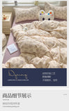 Yeknu 2025 new class A knitted cotton four-piece set, small fresh quilt cover, bed sheet floral dormitory three-piece set