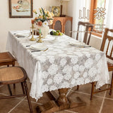 Yeknu 2025 new lace tablecloth modern simple hollow jacquard table cover atmosphere dessert table coffee table