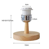 Yeknu  1PC Solid Wooden Base Holder with Cord on off switch Table Lamp for Home Lighting Table Lamp Plug In Lamp Bedside Holder