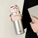 Yeknu  550ml Fashon Stainless Steel 316 Vacuum Flask With Straw Portable Outdoor Sport Cute Girl Student Thermos Mug Travel Tumbler