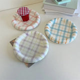 Yeknu 1pcs 6/8Inches Cream Luxury Plate Dish Food Grade Ceramic Snack Cake Plate Household Tableware Ceramic Dishs Table Decorations