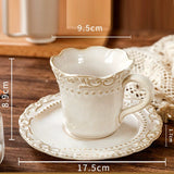 Yeknu  European Relief Palace Style Ceramic Milk Cups, Household Office Items, Porcelain Water Mug, Coffee Cup and Plate Combination
