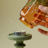 Yeknu  candle holder, traditional green Zen atmosphere lamp, creative ceramic glass decoration, home decoration