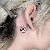 Yeknu  1Pc Smile Emoji Waterproof Temporary Tattoo Stickers, Long-lasting Waterproof for One to Two Weeks, Suitable for Finger, Plam.