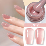 Yeknu  10ml Jelly Nude Gel Nail Polish Crystal Translucent Coffee Soak Off Semi-Permanent Varnish Base Top Coat Manicure