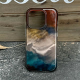 Yeknu  Luxury Ink Wash Dizzying Pattern Phone Case For Iphone 17 air 16 Pro Max Cases 15pro 14 13 Promax Vintage IMD Back Cover