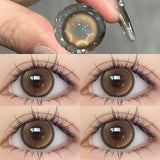 Yeknu  Colored Contact Lenses for Eyes Brown High Quality Lense with Degree Natural Beauty Eye Contacts Lenses Yearly 1 Pair