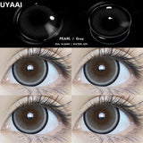 Yeknu  2PCS Color Contact Lenses (Pearl Series) Brown Natural Lenses Gray High Quality Eye Contacts 14.5mm Big Pupil Beauty Lense