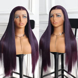 Yeknu  13X4 Brown Wig Long Straight Synthetic Hair Lace Front Wig Natural Light Brown Brunette Colored Lace Frontal Wigs for Women