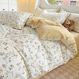 Yeknu  Comforter Botanical Flowers Garden Ultra Soft & Breathable 100%Nature Cotton Bedding Sets With Flat/Fitted Sheet 2 Pillowcases