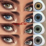 Yeknu  2PCS Color Contact Lenses with Prescription Natural Blue Contact Lens Brown Pupils Beauty Eyes Lenses CrystalOrb Series