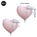 Yeknu  Heart-shaped Foil Balloon with Bow for Women Birthday Party Weddings Baby Shows Valentine's Day Anniversary Photograph  Decor