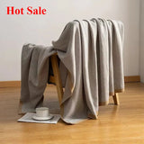 Yeknu  Light luxury blanket living room nap sofa blanket bedside towel office aviation blanket paper pattern fish bone pattern