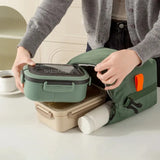 Yeknu  Fashionable and simple insulated bag, office worker, large capacity lunch box bag, student hand carrying bento bag.