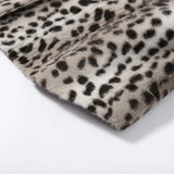 Yeknu  Autumn Winter Chic Leopard Print Crop Jacket Women Modern O-neck Single Breasted Full Sleeve Coat Female Outwears New