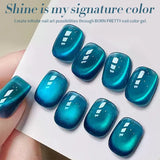 Yeknu  Gold Reflective Moonlight Gel Nail Polish Cat Magnetic Aurora Spar Glitter Semi-Permanant Varnish Nail Art Magnetic