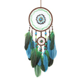 Yeknu  Creative Retro Indian Style Dream Catcher Wind Bell Indoor Hanging Decoration Personalized Airborne Ornament Handmade Feathers