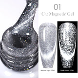 Yeknu  Gold Reflective Moonlight Gel Nail Polish Cat Magnetic Aurora Spar Glitter Semi-Permanant Varnish Nail Art Magnetic