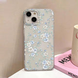 Yeknu  Flower Clear Phone Case For iPhone 16 Pro Case iPhone 13 15 17 11 12 14 Pro Max Plus 12 13 Mini Shockproof Silicone Soft Cover