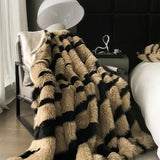 Yeknu New Faux Fox Fur Blanket for Winter Autumn Warm High Quality Plush Luxury Weighted Blankets for Bed High-end Sofa Blanket Throw