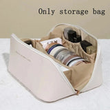 Yeknu  Large capacity travel cosmetic bag, waterproof cosmetic storage bag, with partition, handle, flat opening, suitable for travel