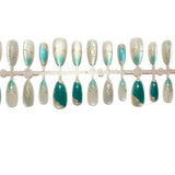 Yeknu  24pcs Emerald Press on Nail Almond Retro Jadeite Celadon Artificial Fake Nails Seamless Removable False Nails