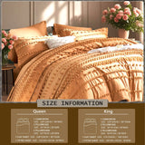 Yeknu  7-piece tufted design comforter set, soft and comfortable, bedding set, room decoration, suitable for all seasons, ideal gift, q