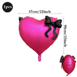 Yeknu  Heart-shaped Foil Balloon with Bow for Women Birthday Party Weddings Baby Shows Valentine's Day Anniversary Photograph  Decor