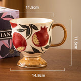 Yeknu  Ceramic Gift Cute Mug, Home Personal Office Creative Blueberry Pomegranate Retro Milk Water Coffee Cup, 500ml, 1Pc