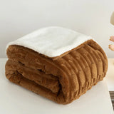 Yeknu  Double Layer Rabbit Arctic Fleece Blanket Flannel Blanket Nap Air Conditioning Throw Blanket Milk Fleece Blanket