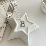 Yeknu Creative Solid Color Star Ceramic Bowl Cute Children's Tableware Salad Fruit Plate Restaurant Cooking Dishes Kitchen Utensils