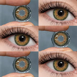 Yeknu  1 Pair Colored Contact Lenses 42% Water Yearly Korean Lenses High Quality Lenses Green Lenses Natural Gray Pupils