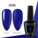 Yeknu  15ml Gel Nail Polish LED Semi-permanent Summer Varnish UV Vernis Blue Color Enamels For Nails Gellak Top Coat Base Polish