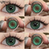 Yeknu  Contact Lenses Cosmetic Green Contact Lenses Makeup Colored Pupils Cosplay Lenses Cosmetics Beauty Woman Colored Lenses