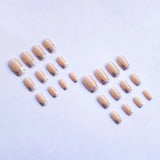 Yeknu  24pcs French Spring and Summer Flowers Press on Nail Square Artificial Fake Nails Seamless Removable False Nail