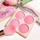 Yeknu  Smart color four-color blush, natural easy to smudge, matte coloring, nude makeup, natural brightening and repairing blush
