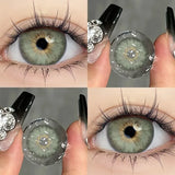 Yeknu  2PCS New Color Contact Lenses with Prescription Natural Blue Contact Lens Brown Pupils Beauty Eyes Lenses Siri Series