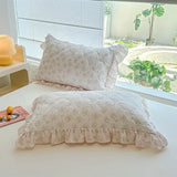 Yeknu  New Skin-Friendly Washed Cotton Lace Single Pillowcase Household Pair Single Pillowcase No Pillow Filler