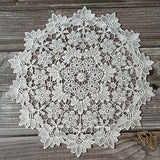 Yeknu  Luxury White Round Embroidered Tablecloth Coffee Coaster Cotton Napkin Lace Kitchen Placemat Wedding Decoration